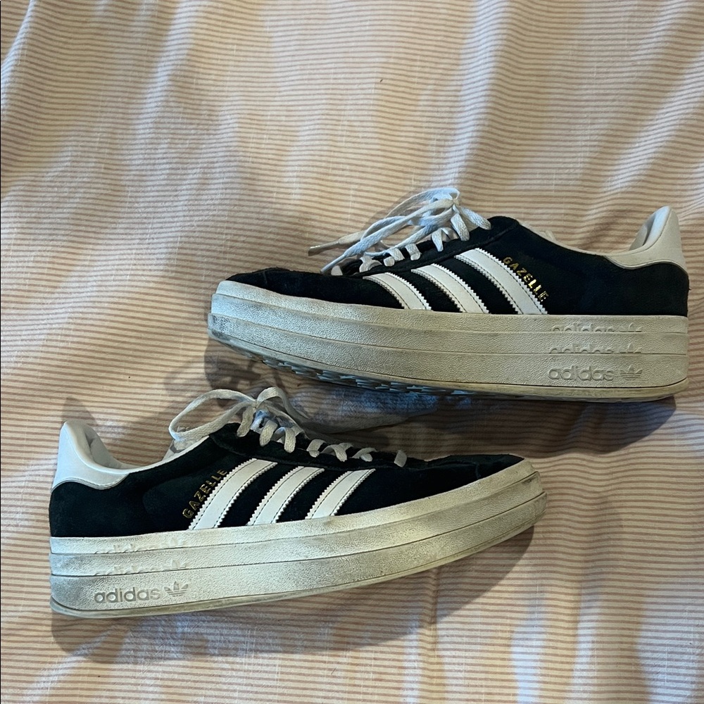 Adidas Black and White Gazelle Bold Sneakers - Picture 2 of 5